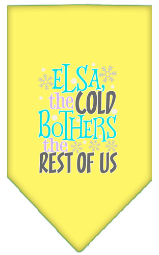 Elsa, the Cold Screen Print Bandana Yellow Small